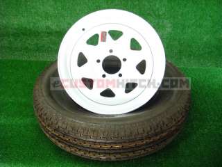 Trailer Tire & Rim ST 205/75R15 C 5 Lug White Spoke  