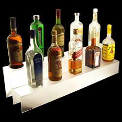 34 Two Tier Liquor Bottle Shelf   Translucent Display 845033001217 