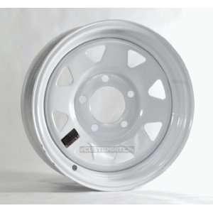   Trailer Rims Wheels 13 13X4.5 5 Lug Hole Bolt White Spoke Automotive