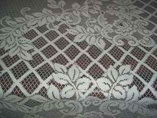 IVORY LACE LATTICE FLOWER TABLECLOTH RECTANGLE TABLE CLOTH 86 X 62 