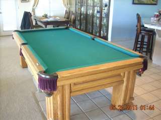Pool Table 4 x 8 Golden West Designer Series Oak Wood plus Cues 