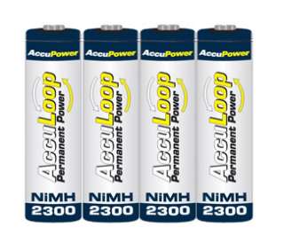 AccuPower AccuLoop 2300 AA NiMH Rechargeable Battery 4 pack  