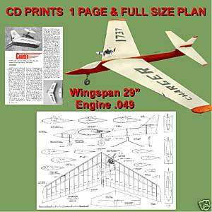 049 CONTROL LINE STUNT AIRPLANE PLANE NOTE & PLANS  