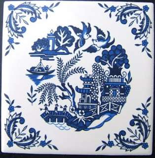Ceramic Tile w/ Blue Willow #3 @Pretty@