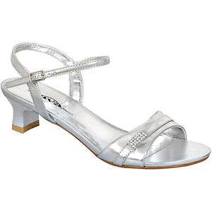 Lava Winnie Silver Rhinestone Ankle Strap 1 3/4 Sandals Heels Shoes 