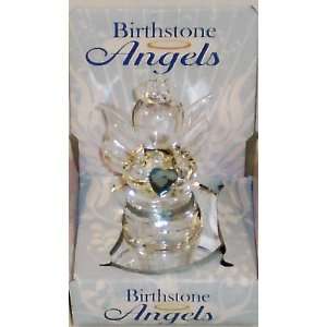  March Birthstone Glass Angel 