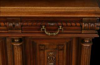 WOW ANTIQUE FRENCH CARVED RENAISSANCE BUFFET SIDEBOARD  