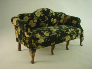 Camel Back Upholstered Sofa Antique Style Settee Vintage 1980s Never 