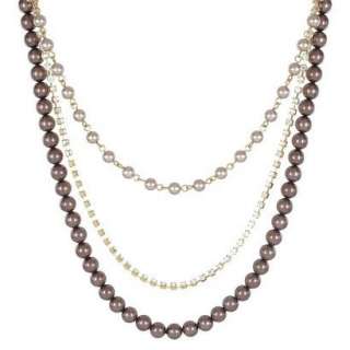 Merona® Crystal and Pearl Necklace   Brown 34.Opens in a new window