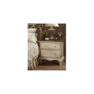  Hillsdale Wilshire Nightstand Antique White with Pine Top 