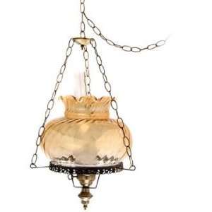  Amber Swirl Traditional Student 17 Wide Swag Chandelier 