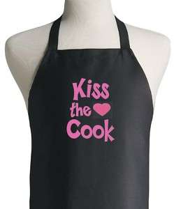 Cute Kiss The Cook Black Vintage Cooking Aprons  