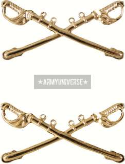 Gold Officers Cavalry Insignia Pin Set (Item #1750)