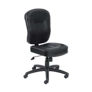   Boss Office Chairs Black Leather Armless Task Chair 
