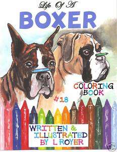 BOXER DOG ART BOOK TO COLOR NEW RELEASE L ROYER #18  