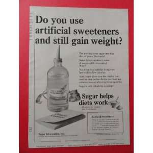   artificial sweetener.) orinigal magazine Print Art. 