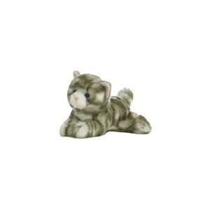  Stuffed Gray Tabby Lying Plush Cat By Aurora Toys & Games