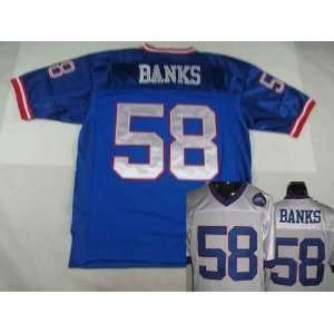 NFL Authentic Jerseys New York Giants #58 Carl Banks Throwback BLUE 