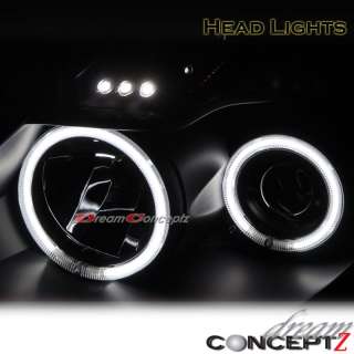   2DR COUPE CCFL ANGEL EYES PROJECTOR HEADLIGHTS w/ LED BLACK  