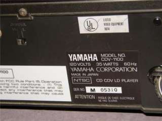 Yamaha CDV 1000 CD CDV LD Player (Laserdisc) 52A  