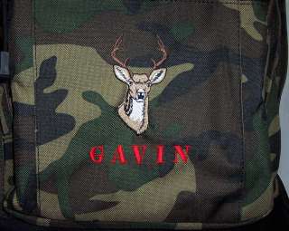 Deer Head Buck Backpack school book bag personalized  