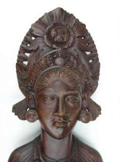 RARE Vintage Hand Sculptured Balinese Goddess  