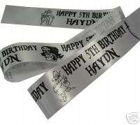 Pirate Theme PERSONALISED RIBBON cakes gifts banners  