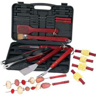 BBQ Barbecue Grill Accessories Utensils 19pc Tool Set   Brush Tongs 