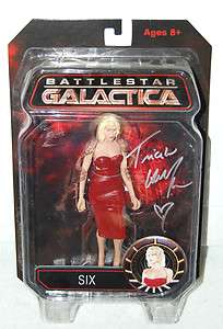New Battlestar Galactica Six Action Figure Signed By Tricia Helfer w 