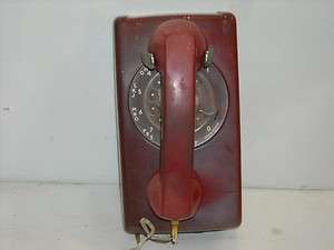   Western Electric 554 554BMP Dial Wall Bell System Phone Telephone Red
