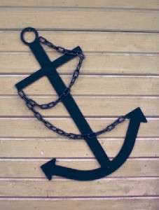 Handcrafted Black Steel Silhouette Anchor Decor 34  