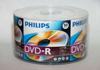   PHILIPS Logo 16X DVD R DVDR Recordable Blank Disc Media 4.7GB  