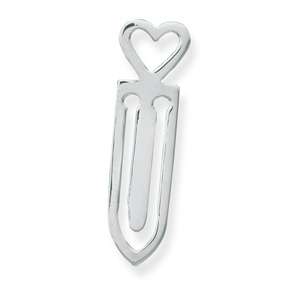 Polished Heart Bookmark 925 Sterling Silver  