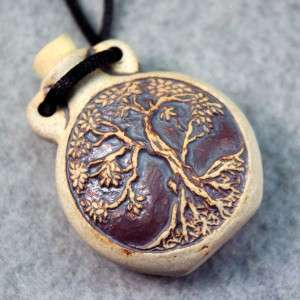 Tree of Life Ceramic Bottle Chakra Amulet Pendant Reiki  