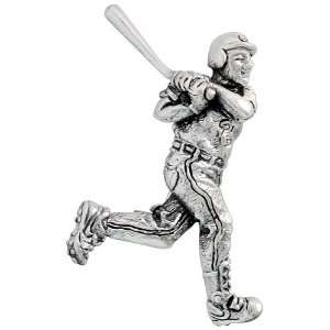  Sterling Silver Baseball Player Batter Brooch Pin, 1 7 