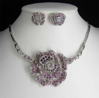 Wedding/Bridal crystal necklace earrings set S330  