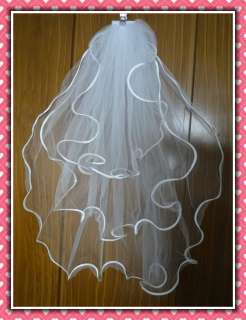   Layers White/Ivory Wedding Bridal Dress Tiara Veil Scarf/Shawl  