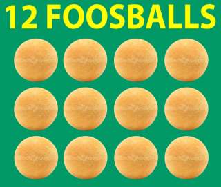 of twelve yellow textured foosballs used in Dynamo and Tornado tables 