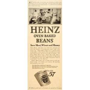  1918 Ad Heinz 57 Baked Beans Experimental Kitchen Label 