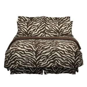    Brown Zebra Print Bed In A Bag Queen Comforter Set