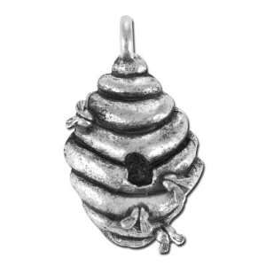  18mm Antique Silver Bee Hive Pewter Charn Arts, Crafts 