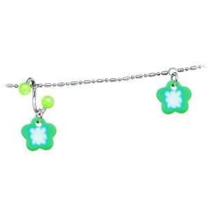  Green Floral Twister Flower Belly Chain Jewelry