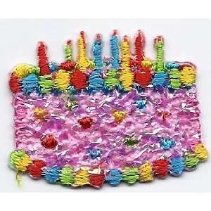  Celebration/Birthday Cake, Pink, Sm  Iron On Applique 
