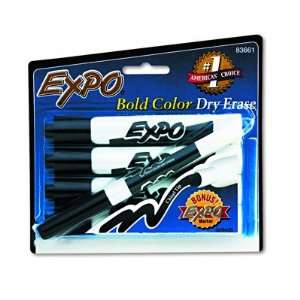  EXPO Dry Erase Markers with Chisel Tip   4 per Set (Black 