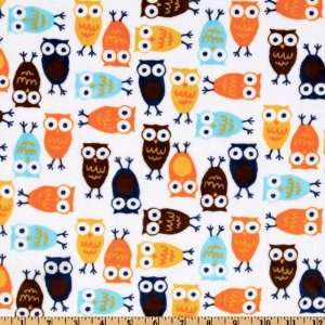  60 Wide Kaufman Minky Cuddle Night Owl Orange/Brown 