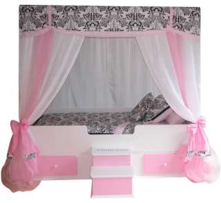 FULL Princess Canopy BedGirls BedGirls Furniture Pink and 