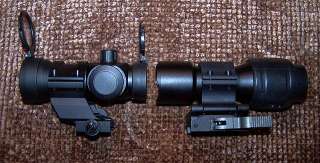   Red Green Dot Sight and Sightmark 5X Magnifier with Flip Mount  