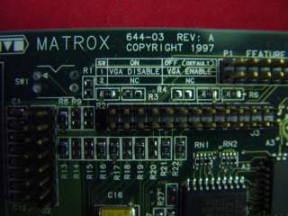 Matrox Video Card PCI VGA 644 03 Rev. A MY220P/4G/20  