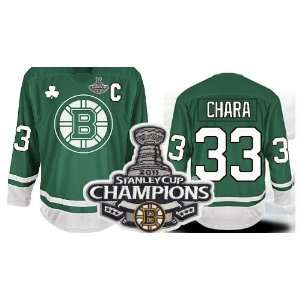 Champions Patch Boston Bruins #33 Zdeno Chara Green Hockey Jersey NHL 