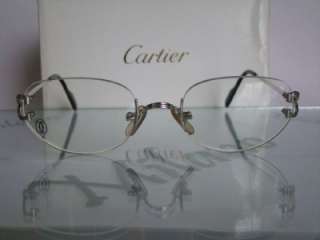 Authentic Vintage SILVER CARTIER RIMLESS Glasses Frames  